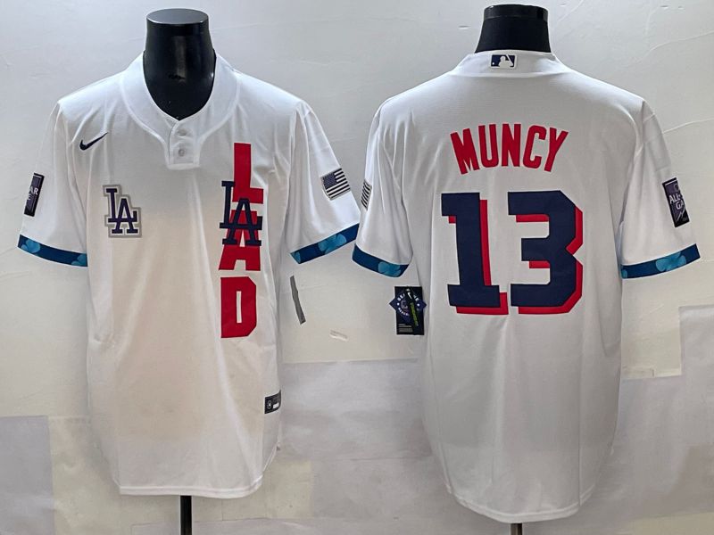 Men 2025 Los Angeles Dodgers #13 Muncy White All star Nike MLB Jersey style 10
